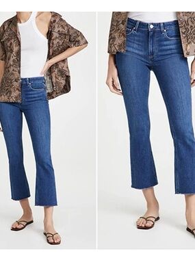 Paige Colette Cropped Flare Jeans - Blue size 25